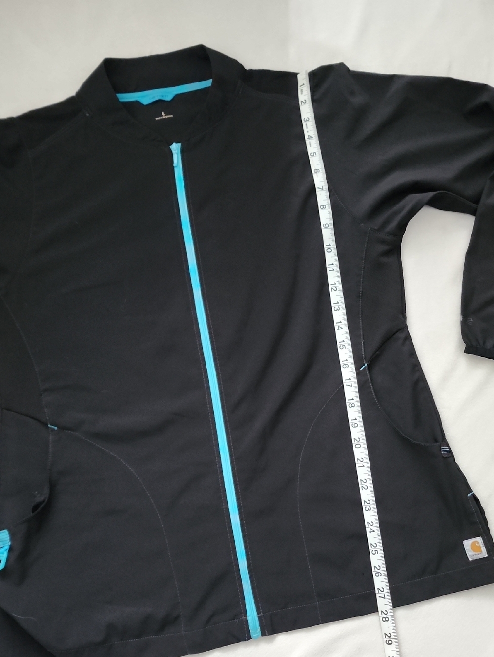 Carhartt Women's Black Utility Jacket with Bright Blue Trim - Picture 3 of 8